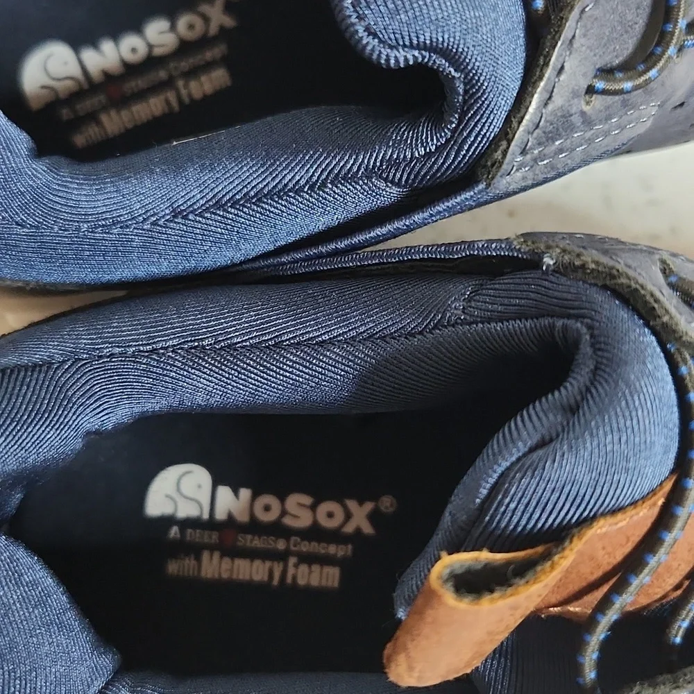 Deer Stags Navy and Brown Kids Sneakers Memory Foam